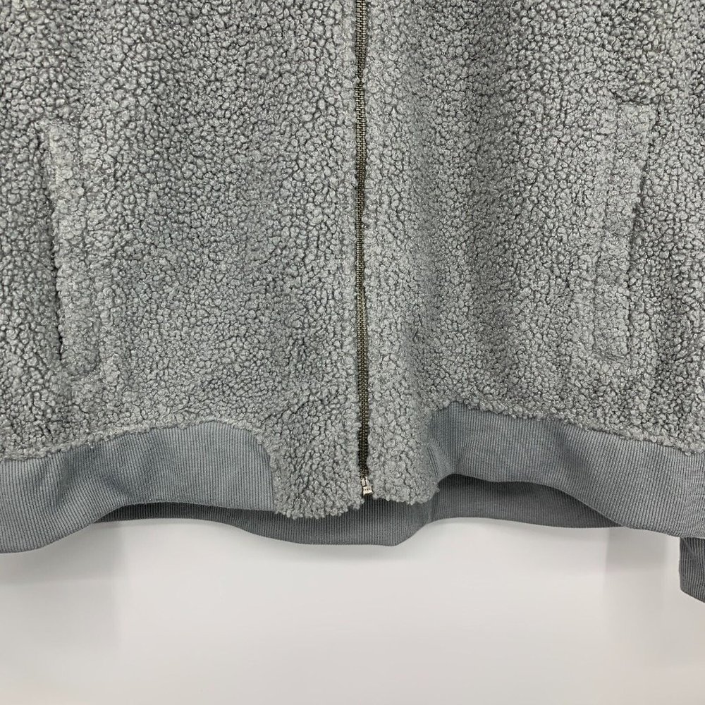 Natural Reflections Bomber Jacket Gray Sherpa Fleece Full Zip - Picture 5 of 9